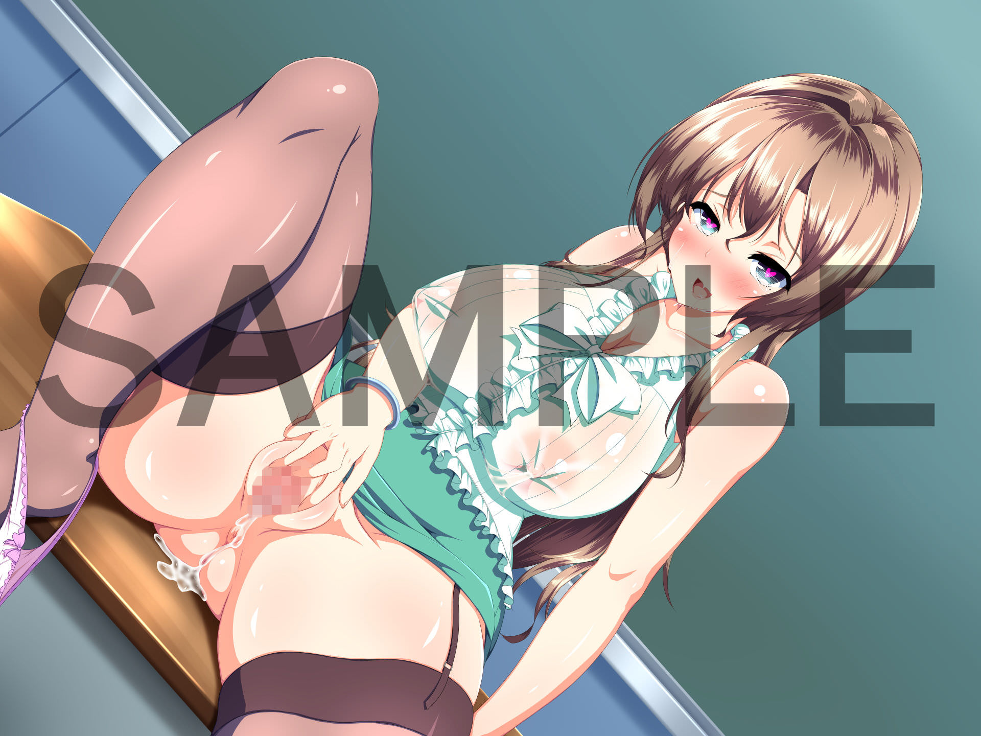 教壇に座ってクパァってしている女教師